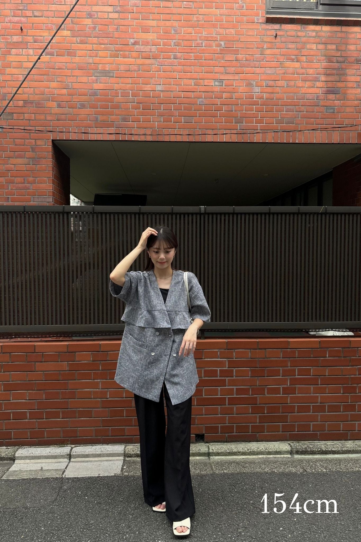 frill double button jacket