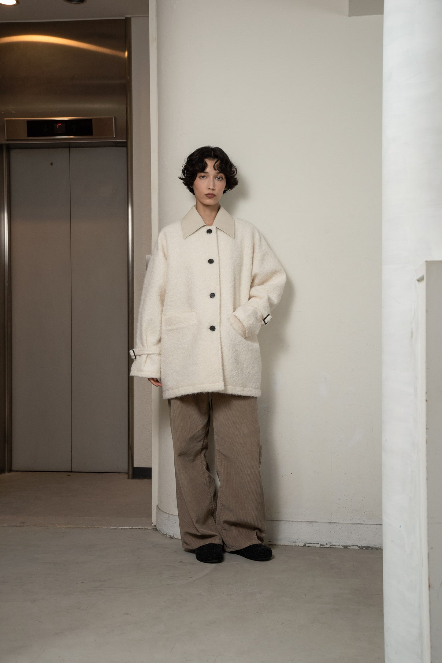 different material fluffy coat