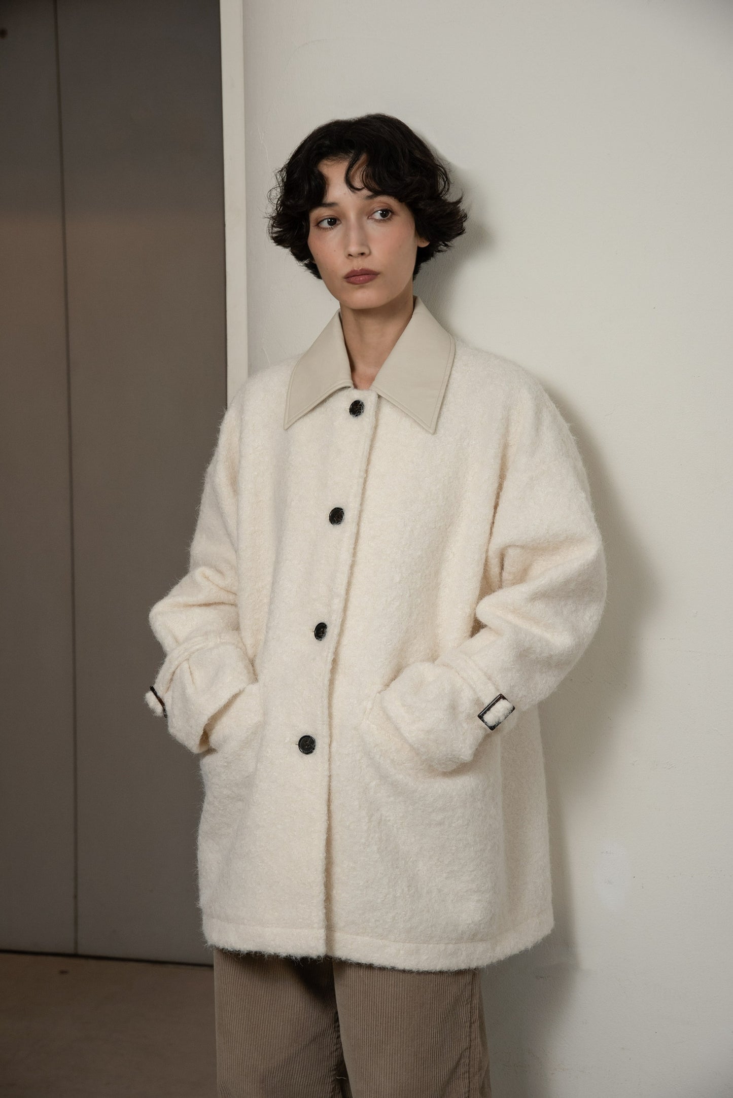 different material fluffy coat