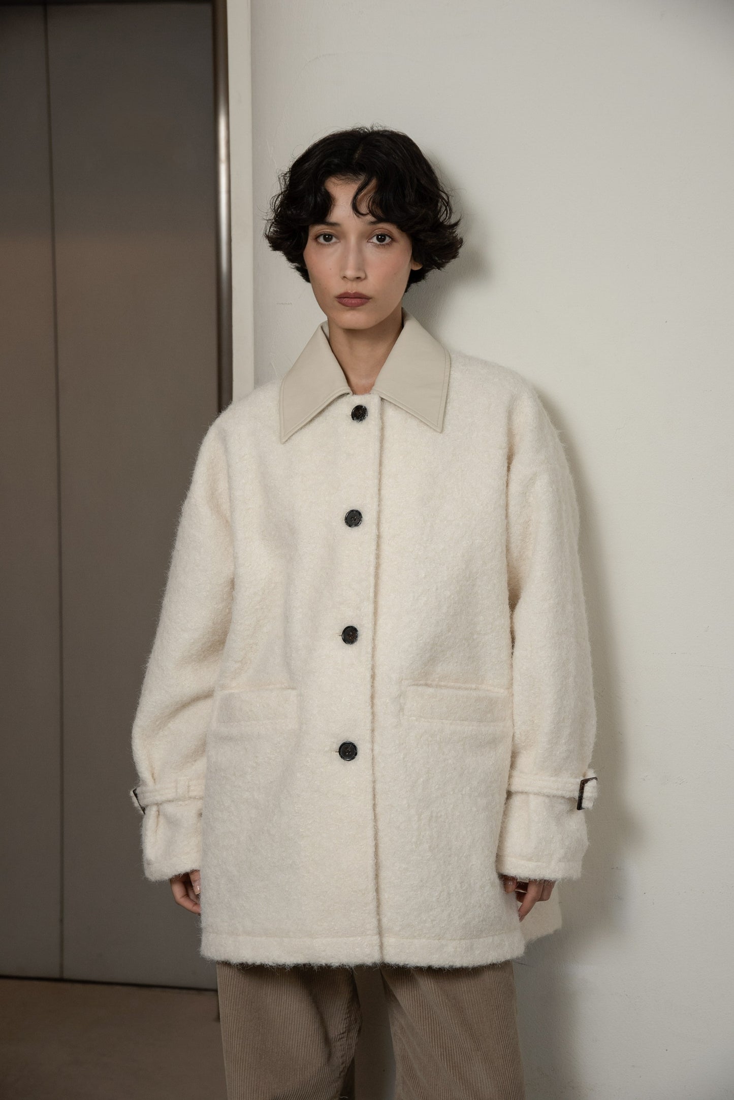 different material fluffy coat