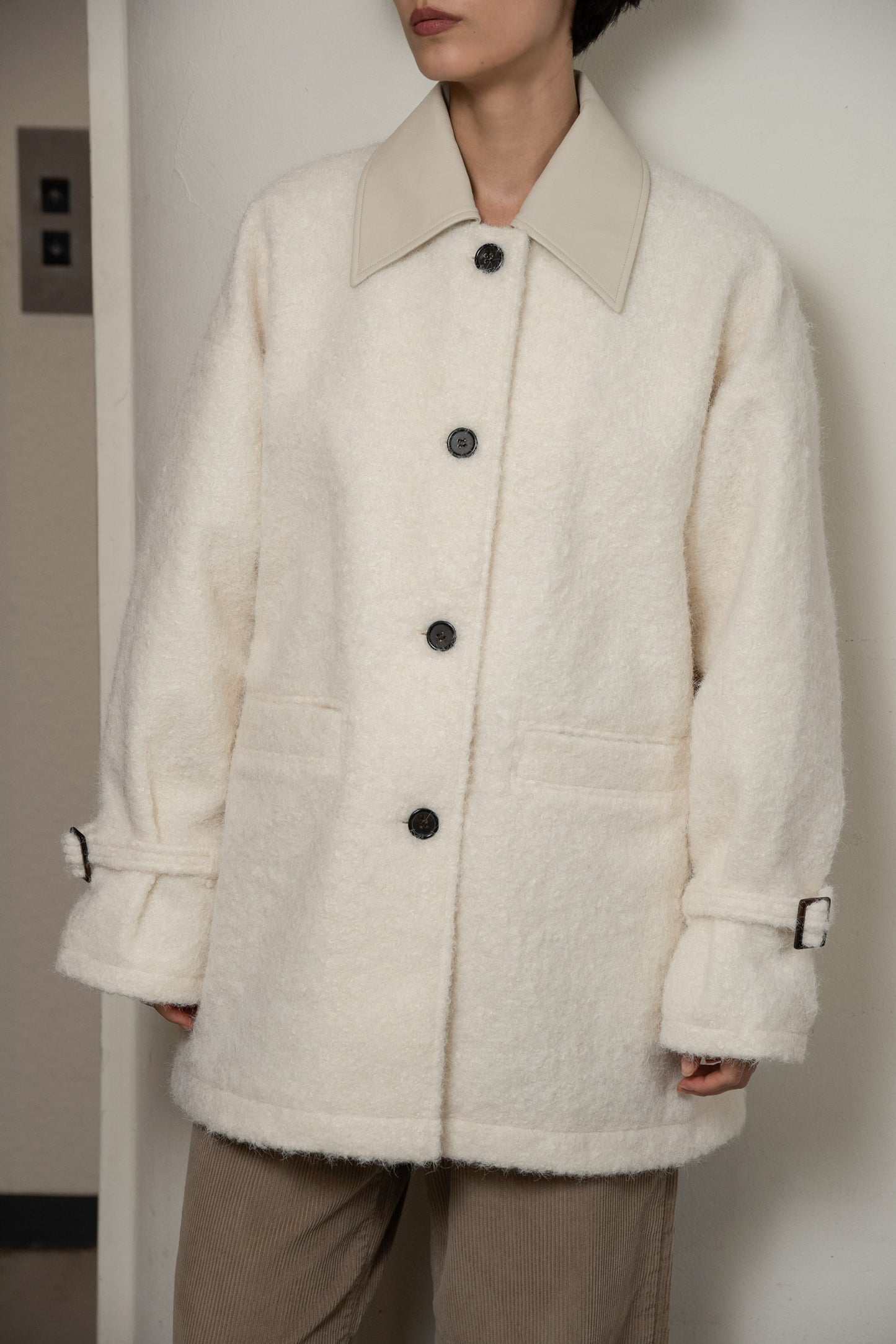 different material fluffy coat