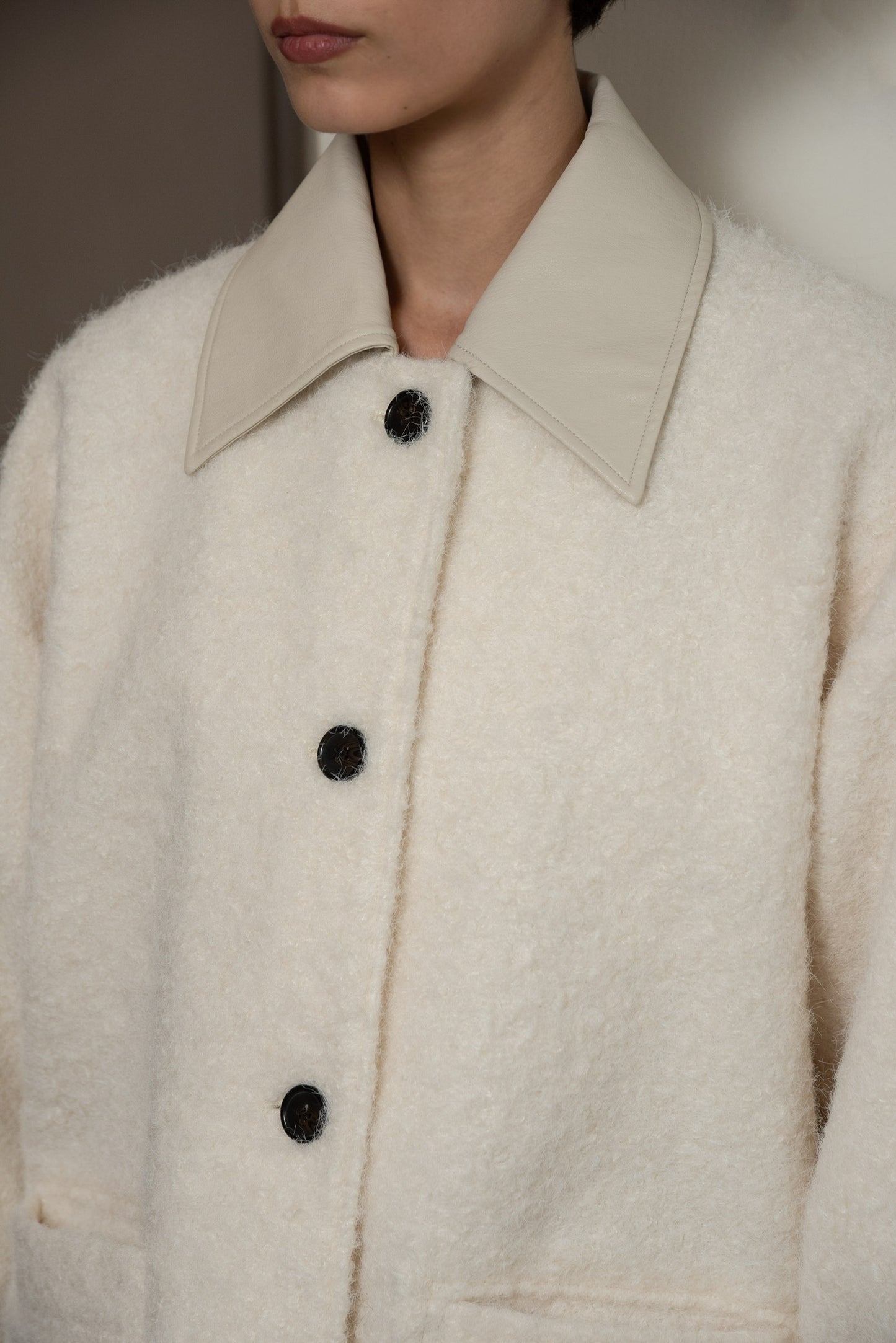 different material fluffy coat