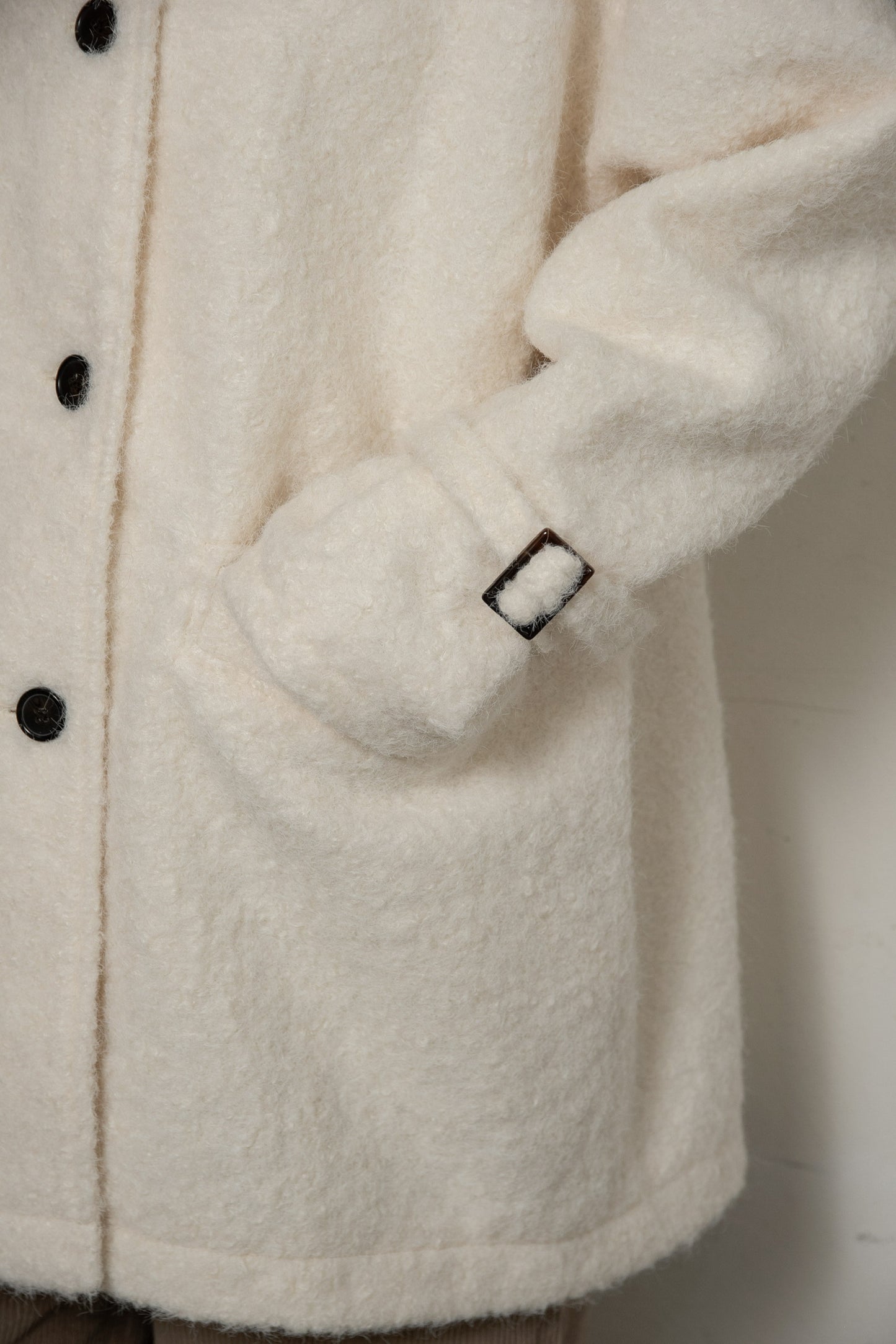different material fluffy coat