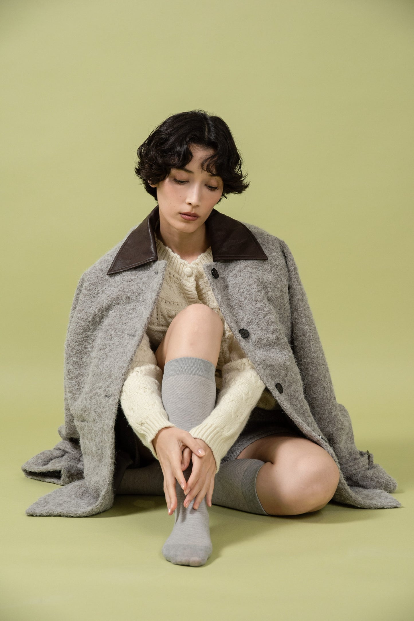 different material fluffy coat