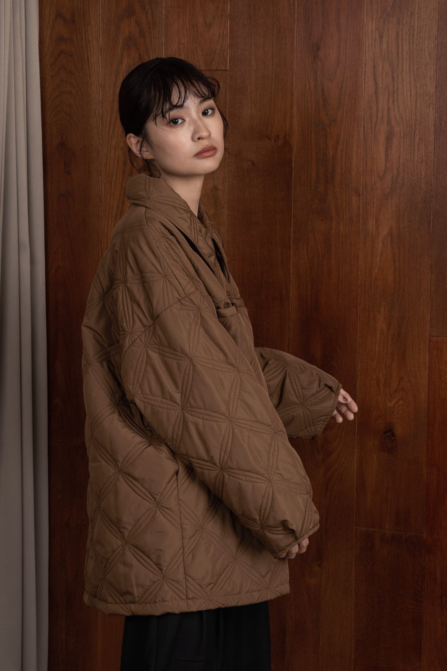 big collar quilting jacket