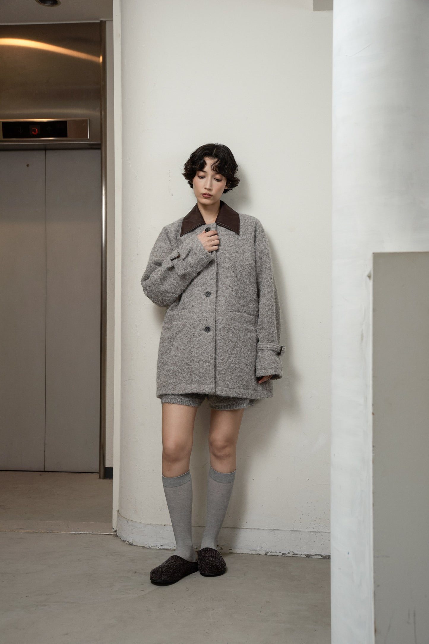 different material fluffy coat