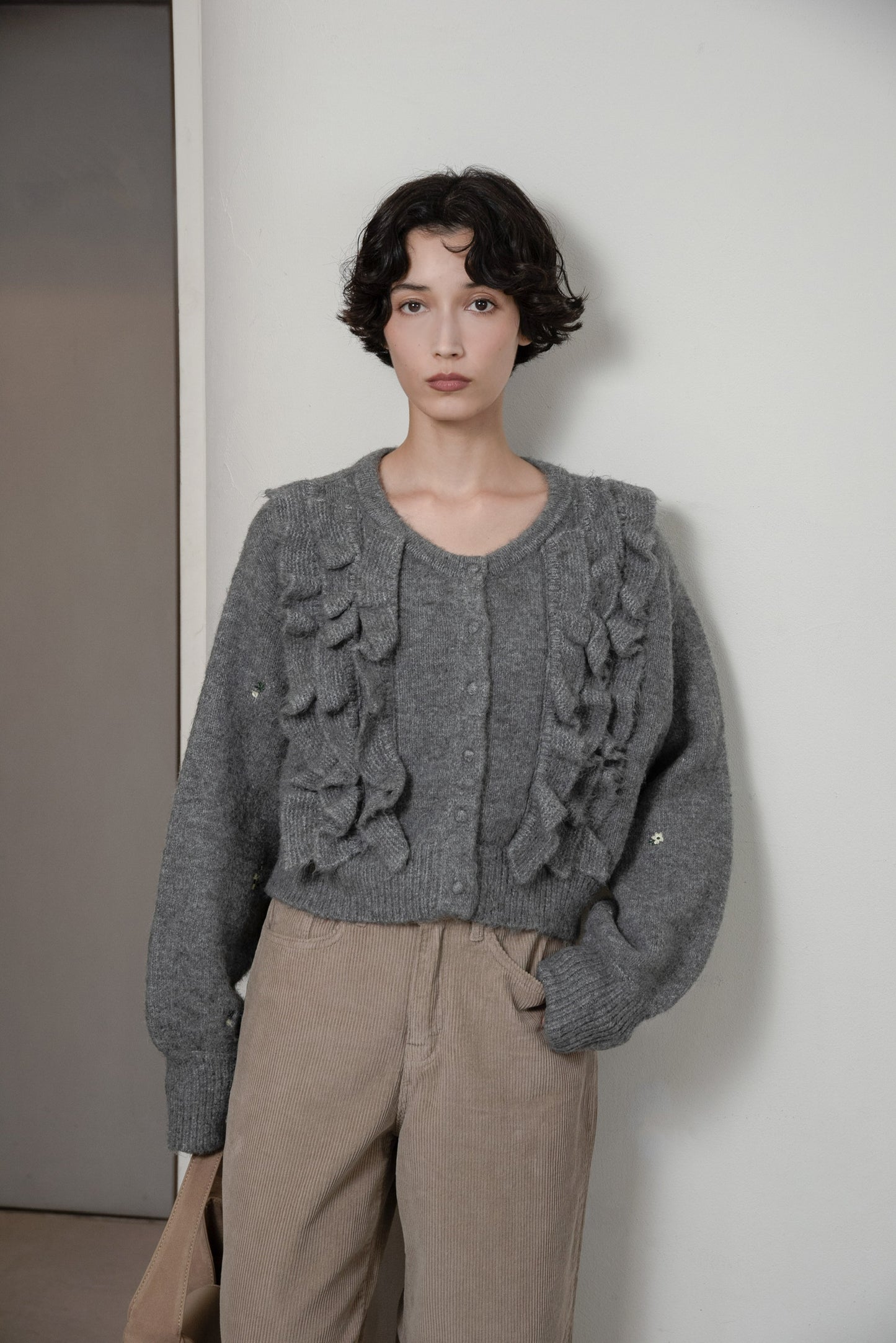 floral pattern embroidery knit