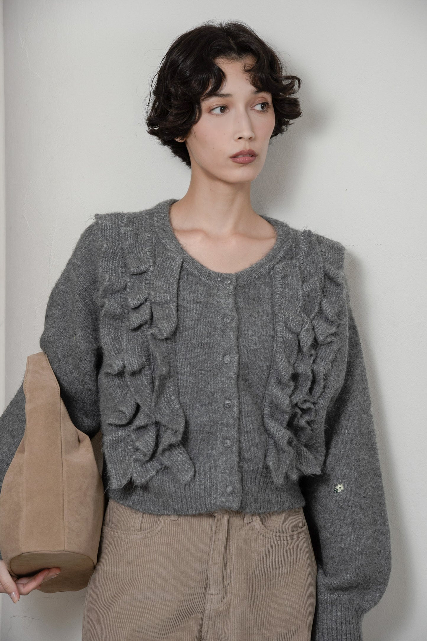 floral pattern embroidery knit