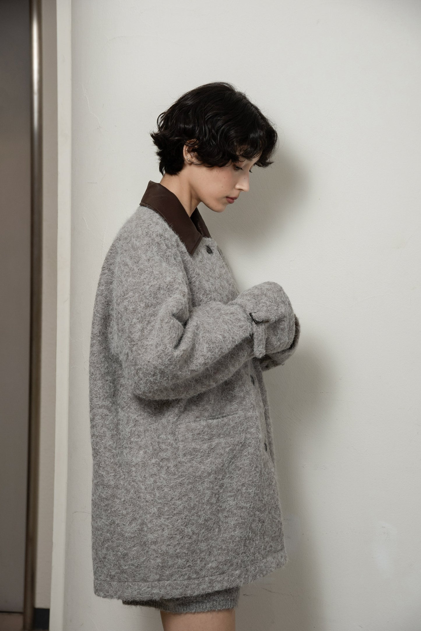 different material fluffy coat