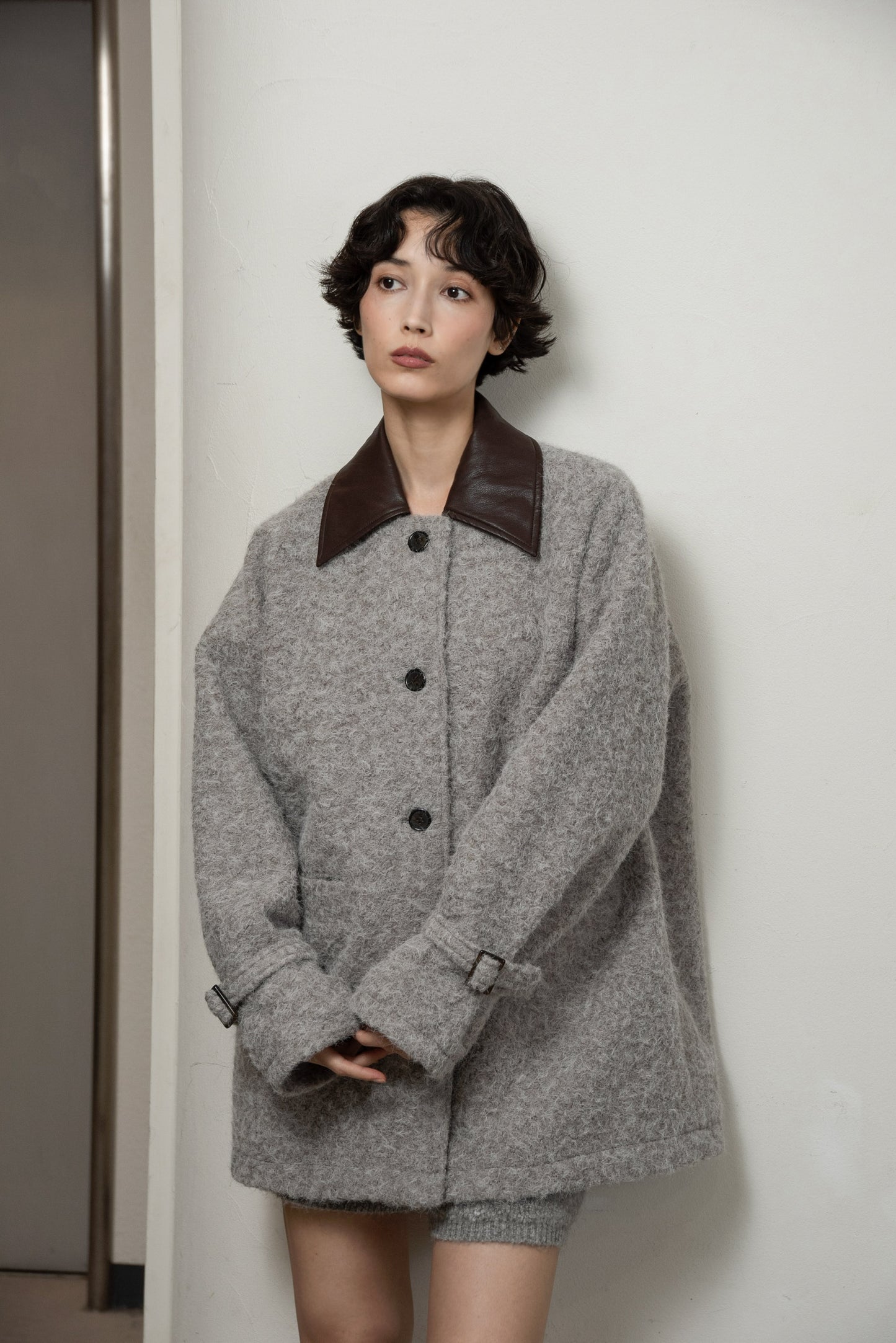 different material fluffy coat