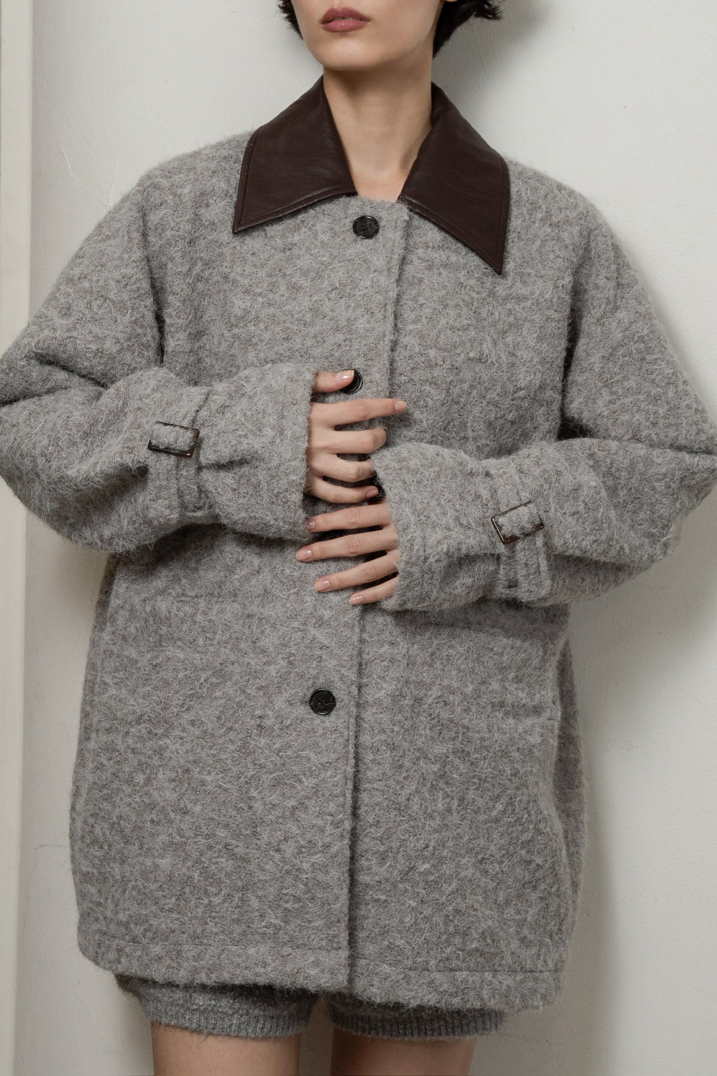 different material fluffy coat