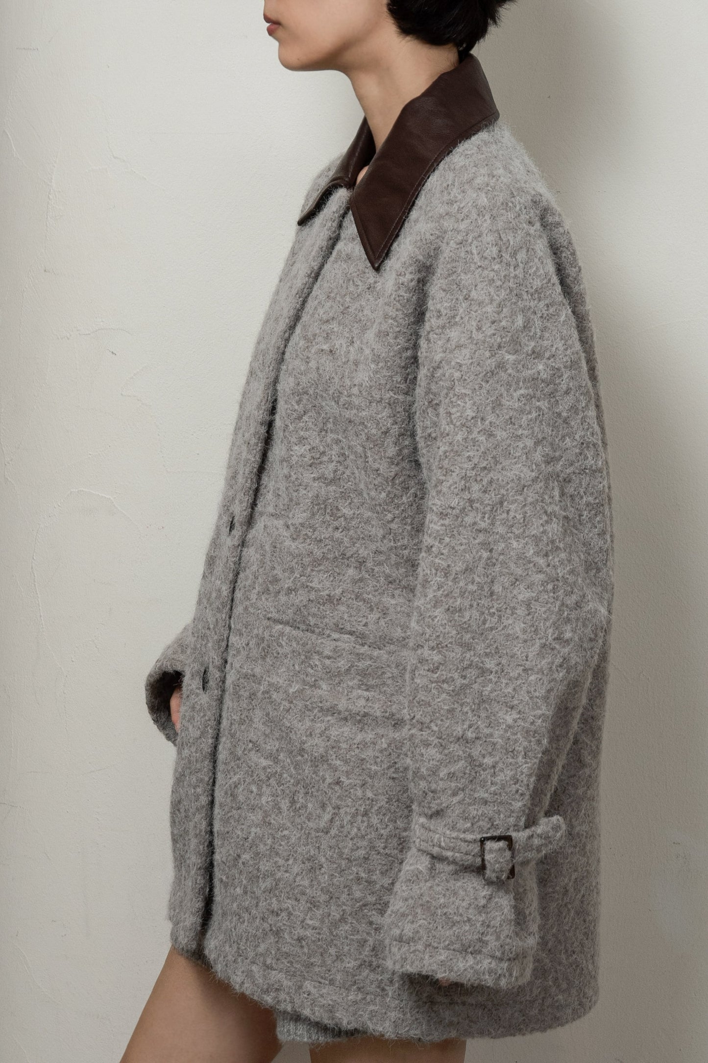 different material fluffy coat