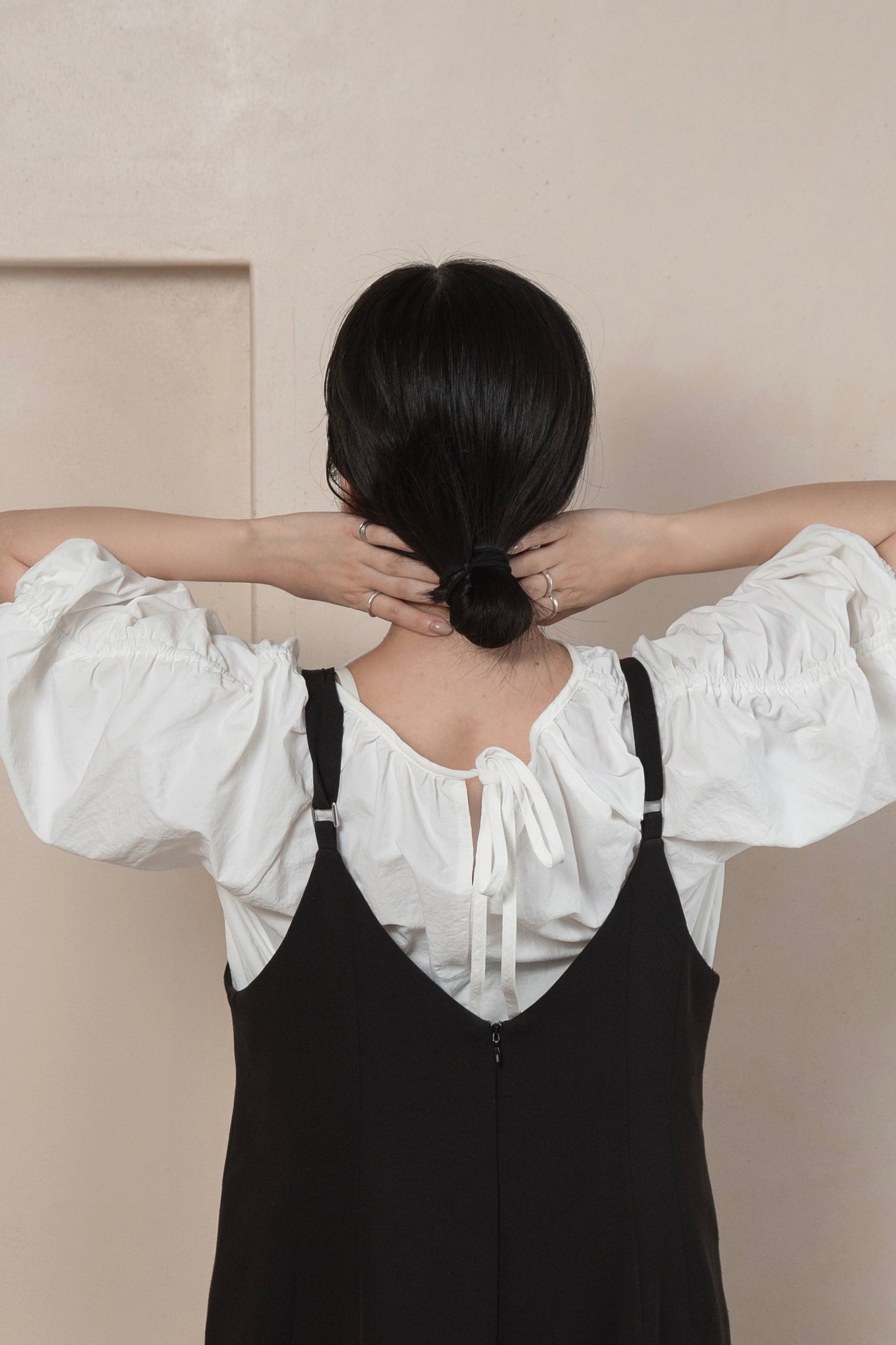 raglan sleeve gather blouse