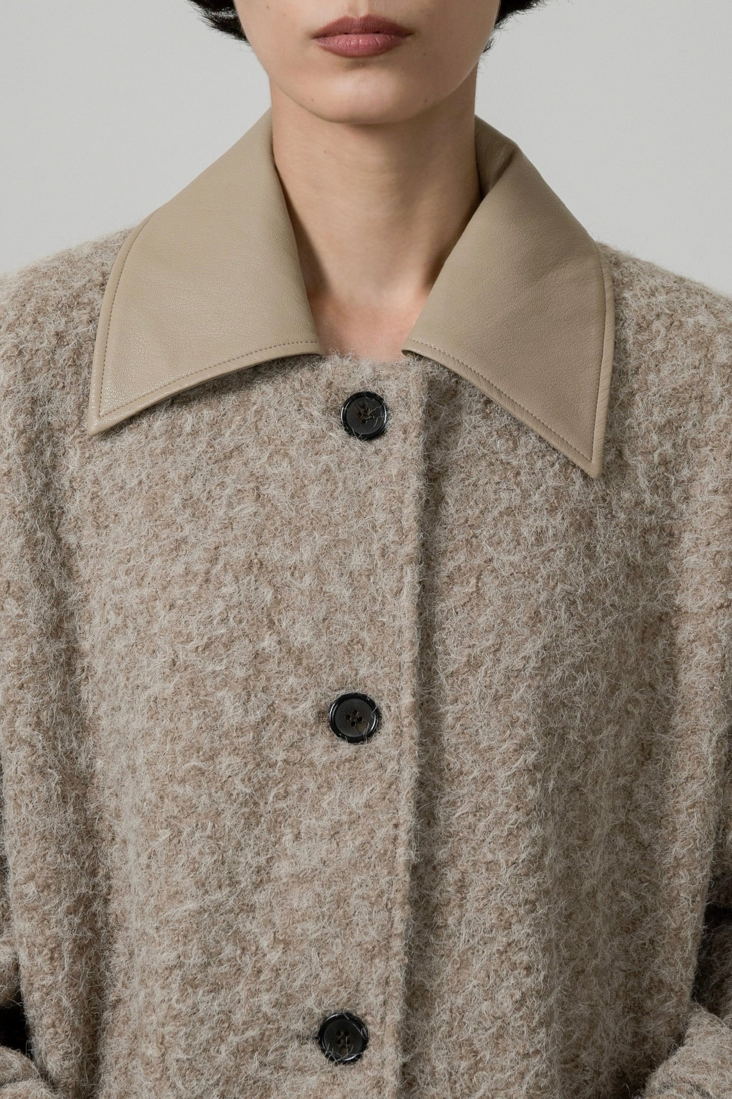 different material fluffy coat