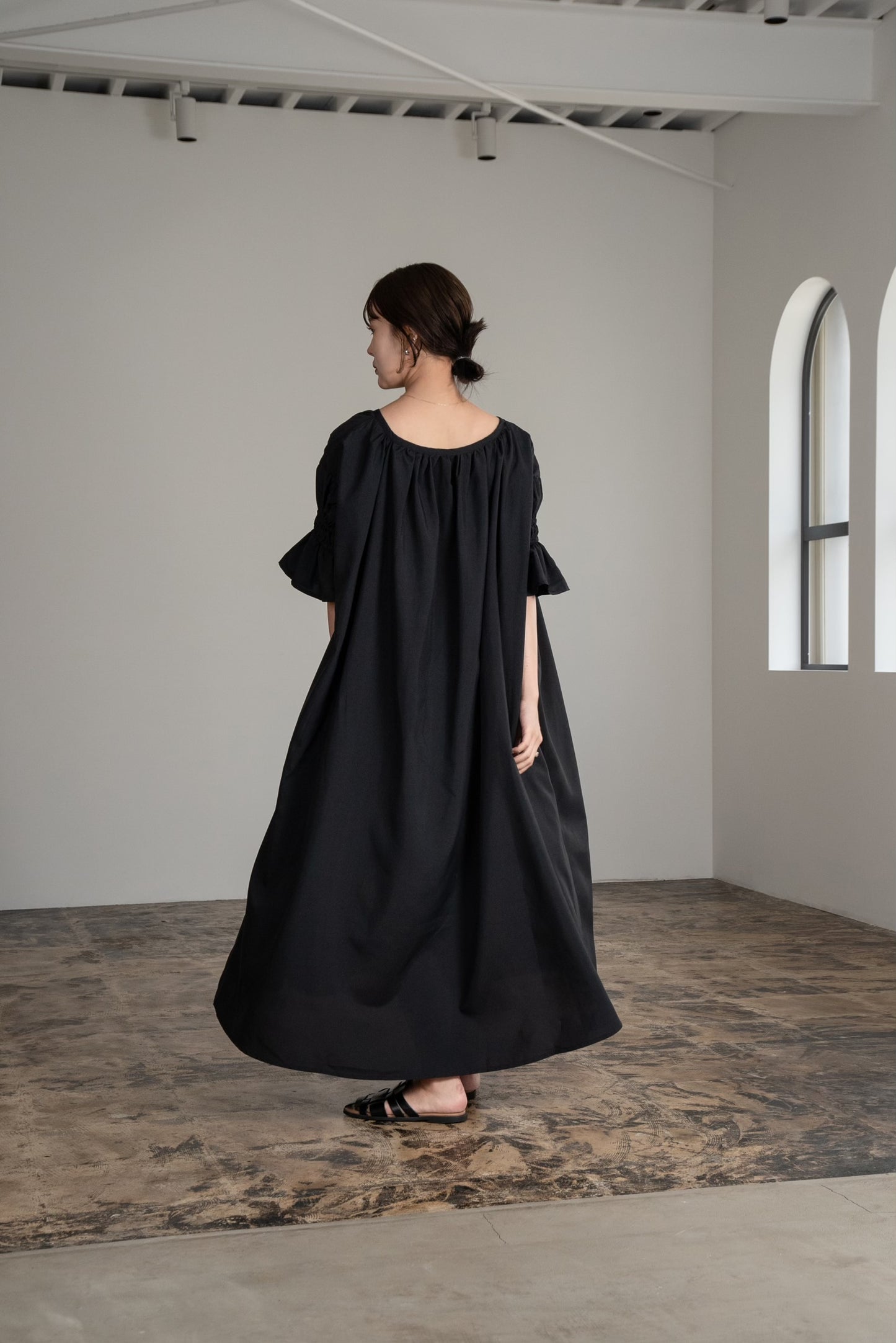 shirring flare sleeve ops