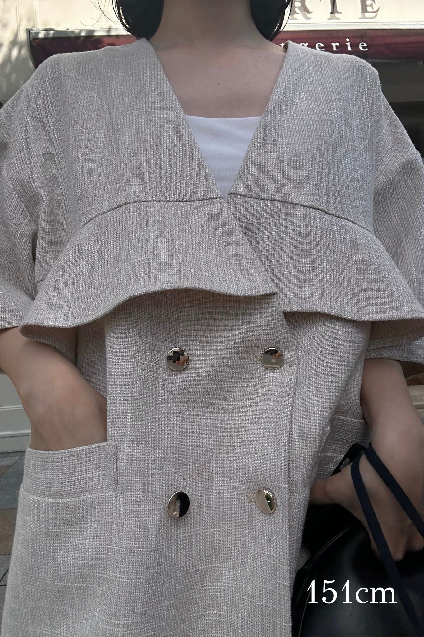 frill double button jacket