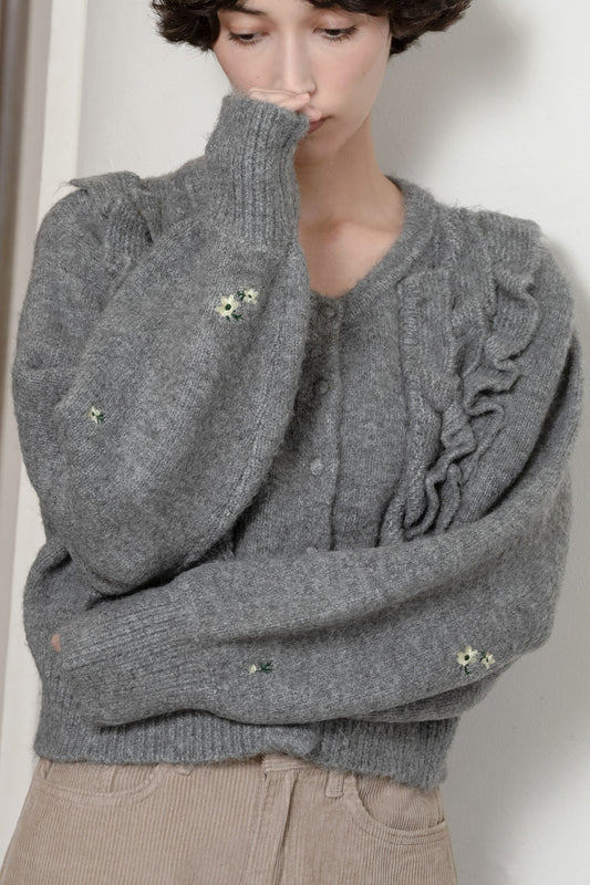 floral pattern embroidery knit