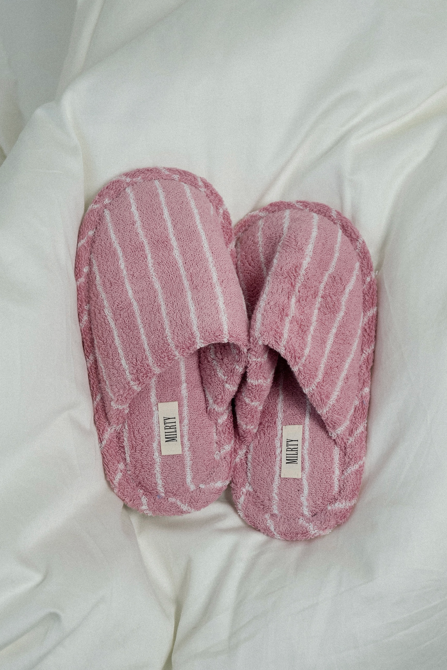 soft stripe terry room shoes
