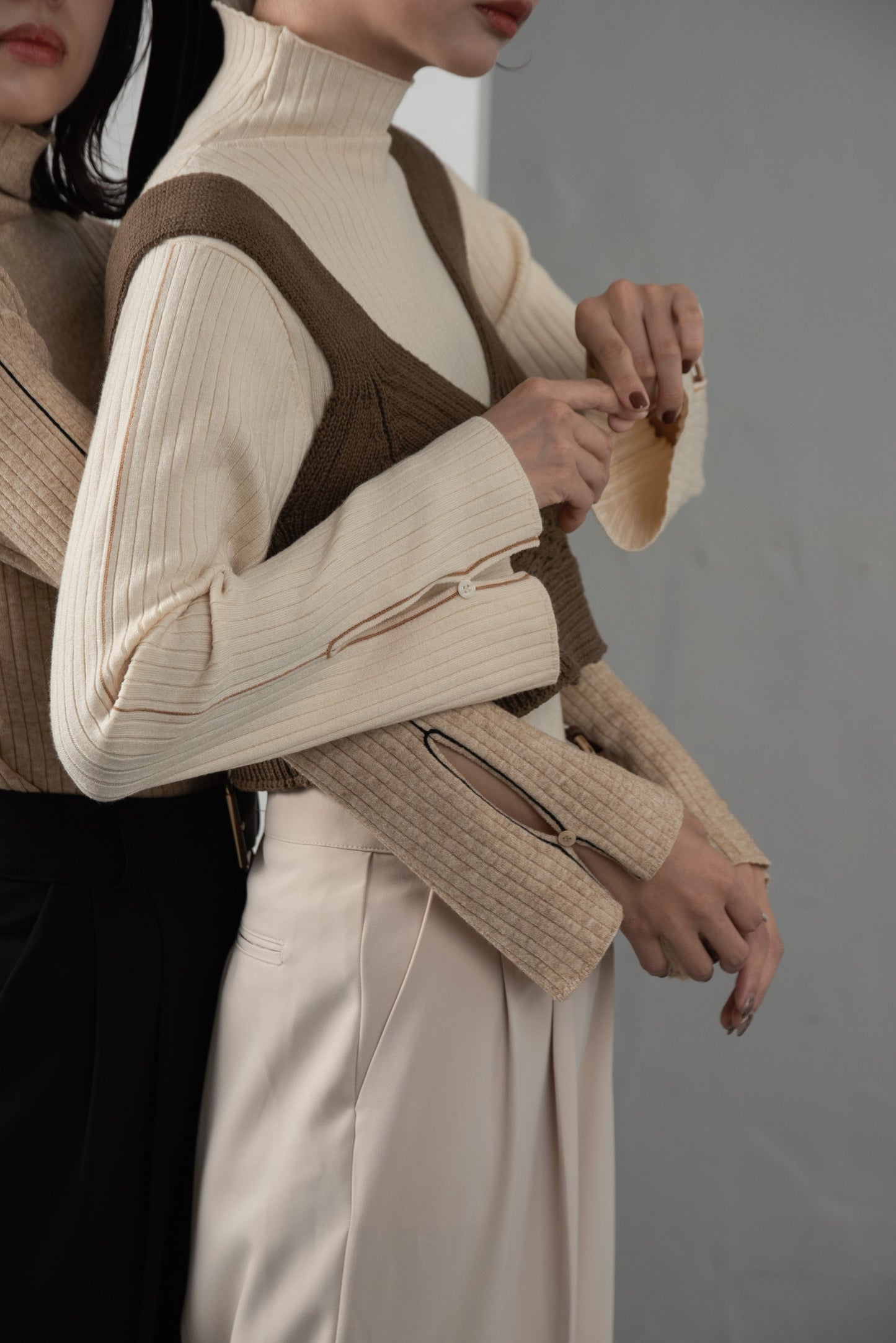 smart piping compact rib knit