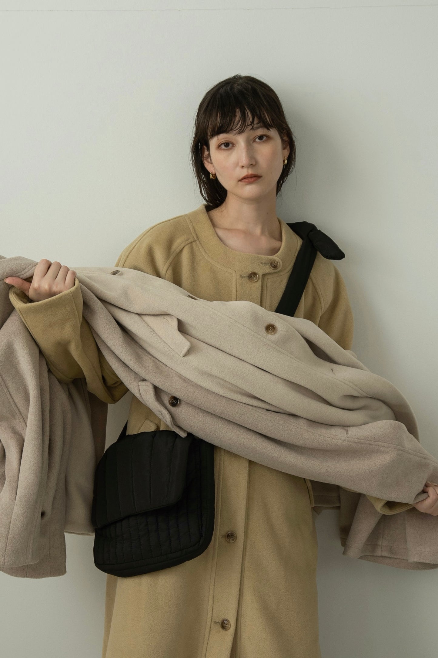 raglan sleeve tuck coat