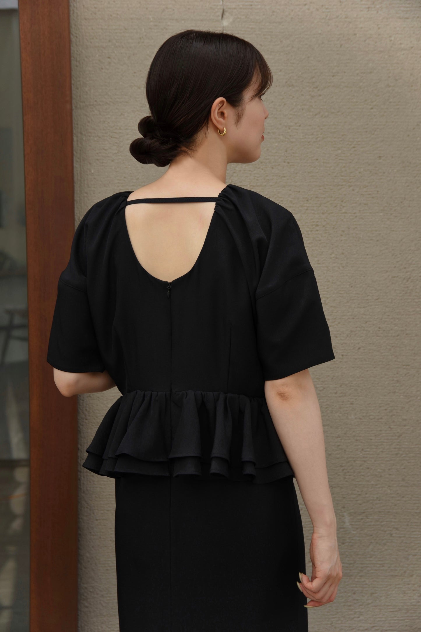 double frill pencil dress