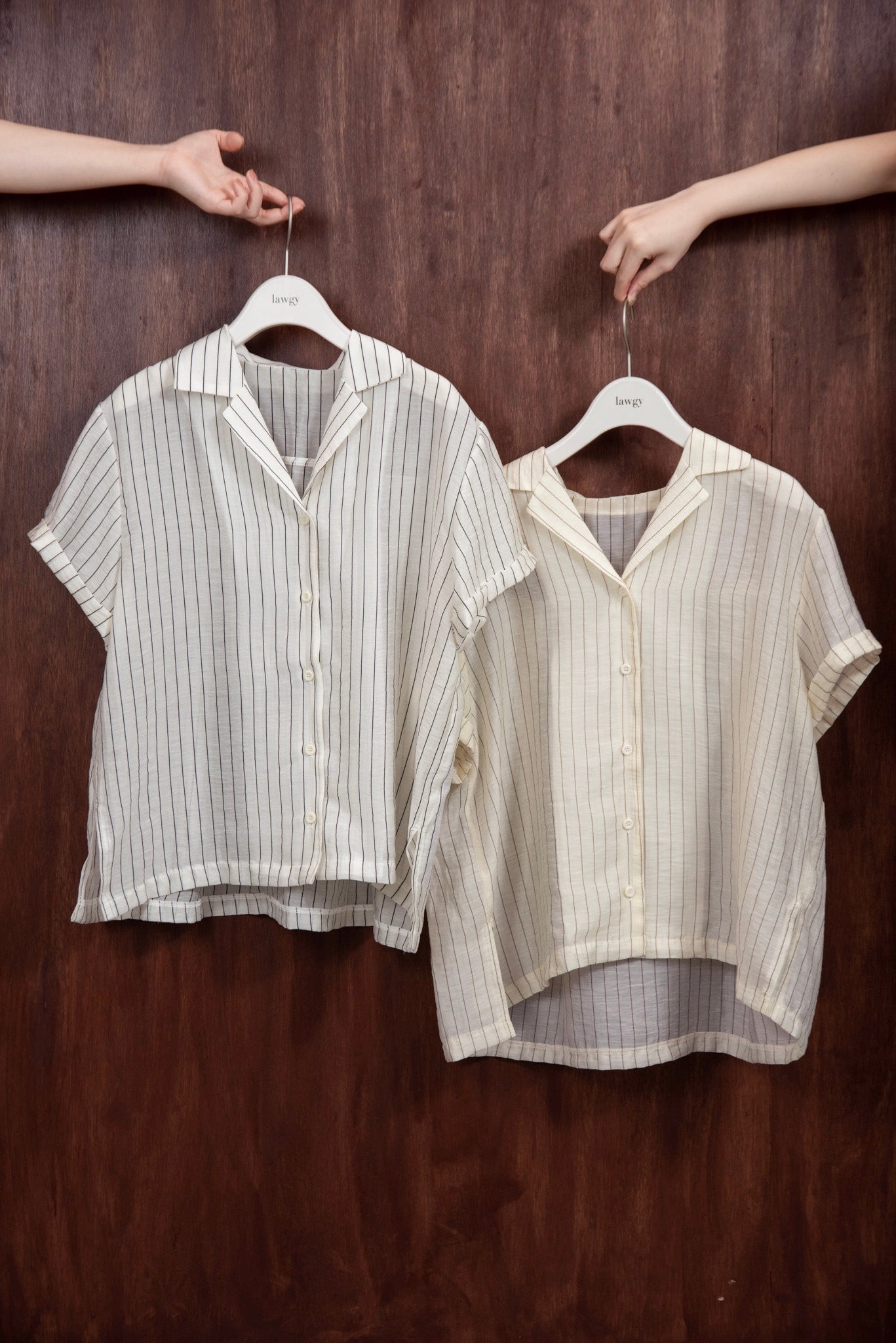 sheer striped shirt