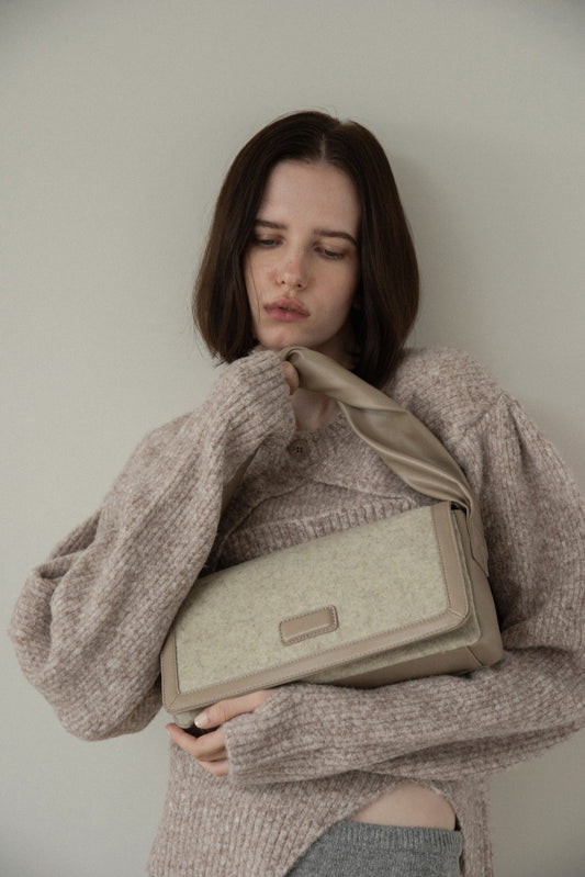 combination material shoulder twist bag