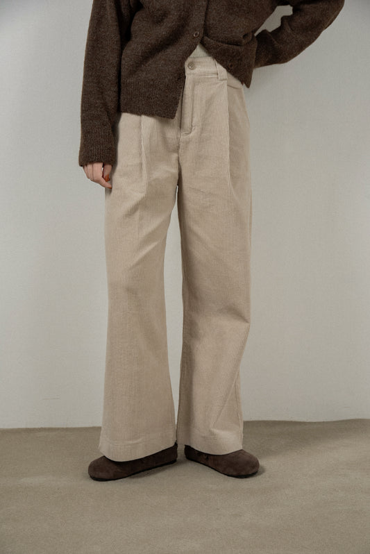cozy corduroy point button tuck pants