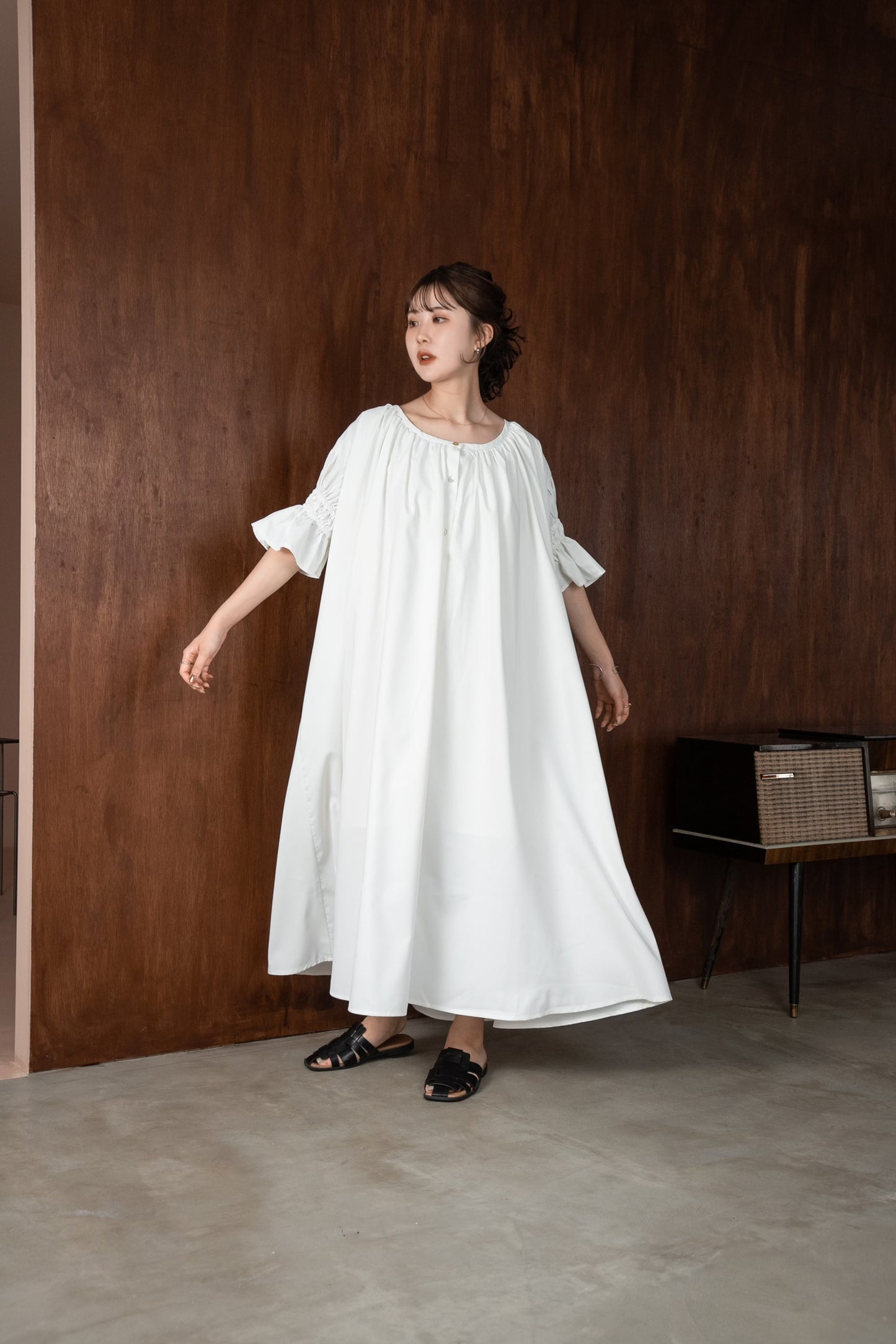 shirring flare sleeve ops