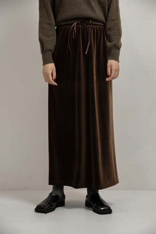 brushed ribbon tight skirt