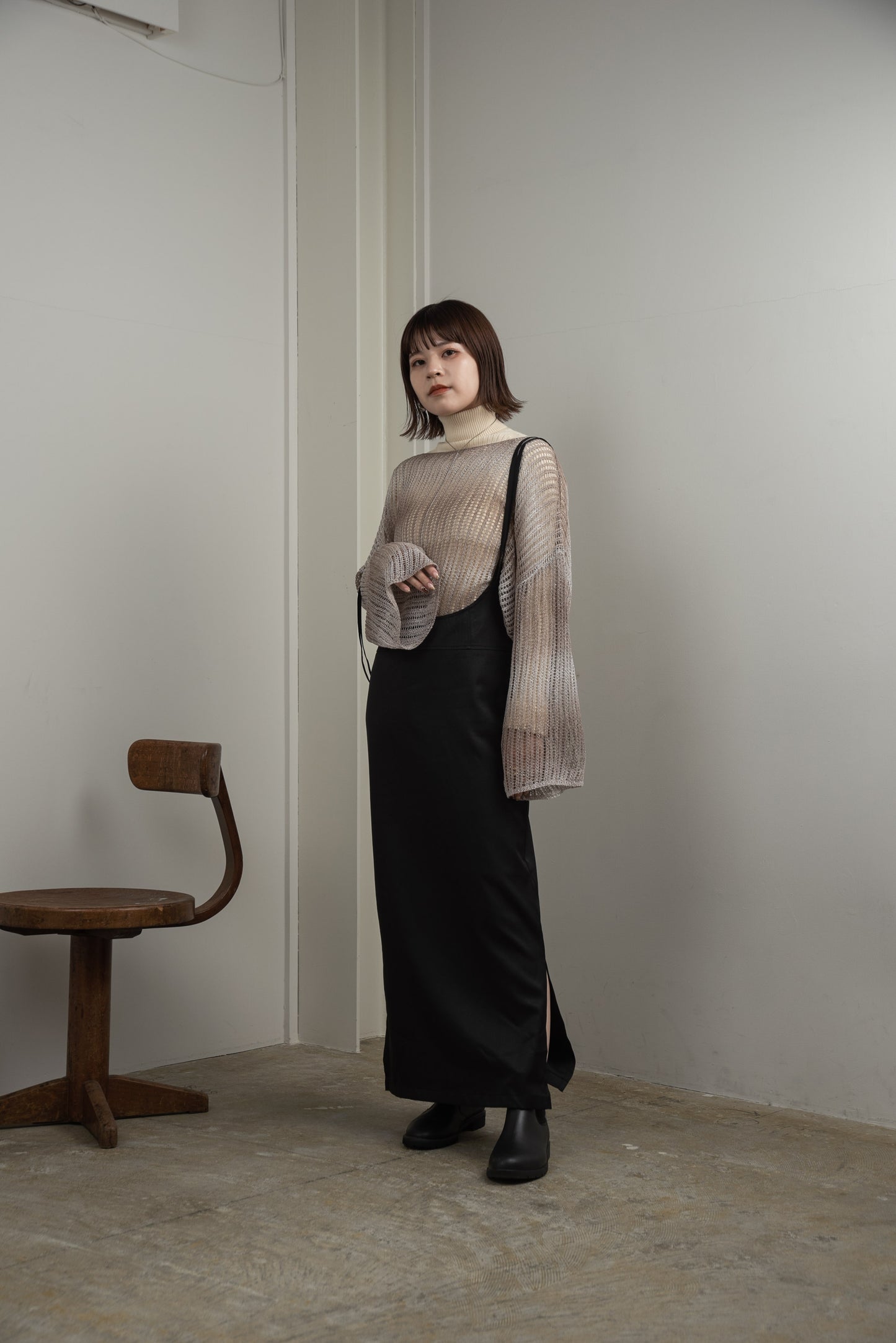 double strap twill skirt