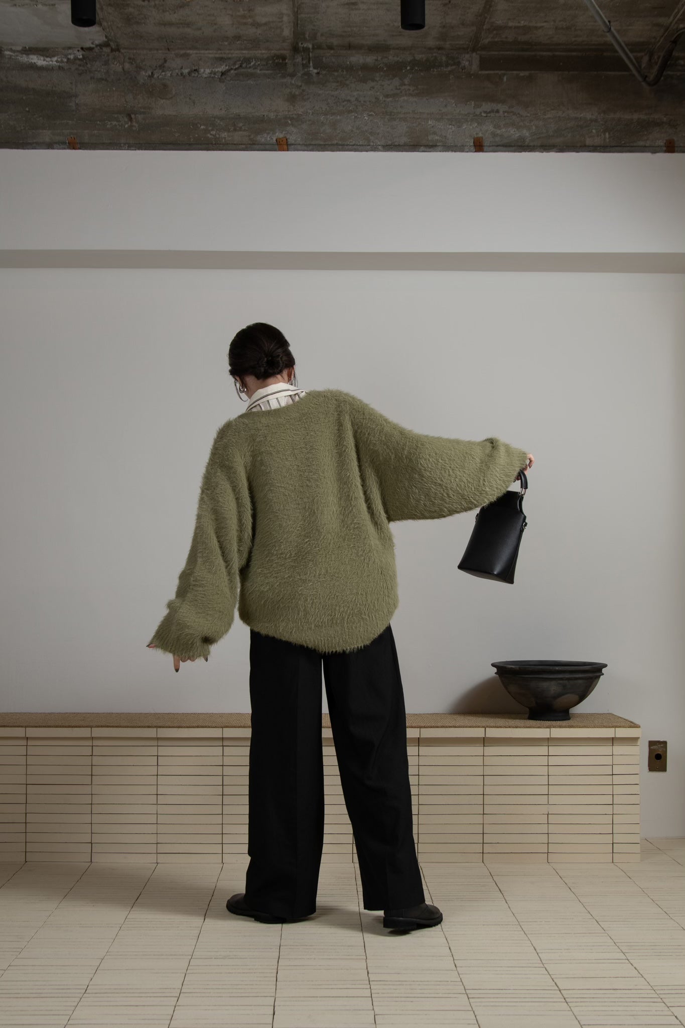 shaggy over size cardigan