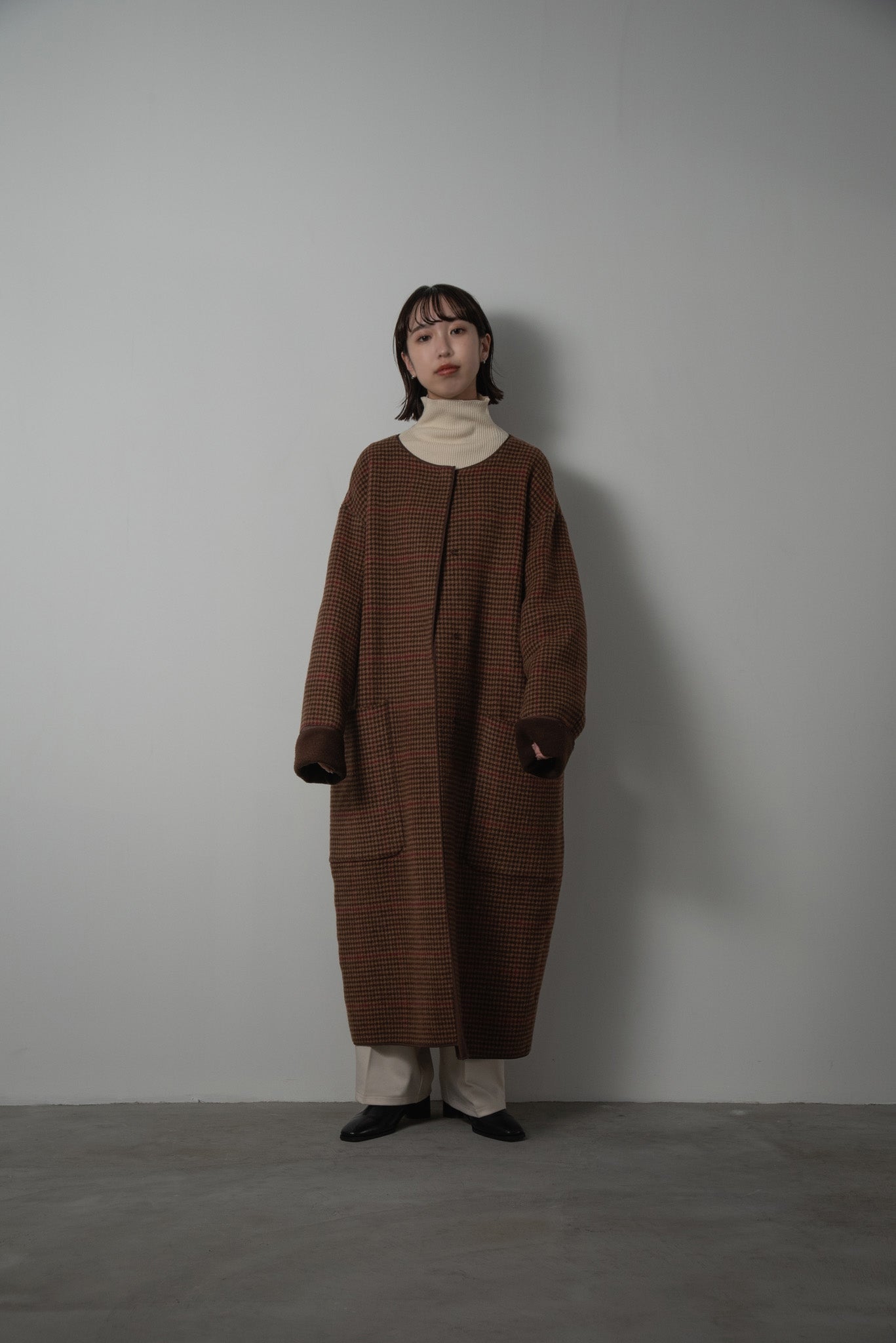 reversible wool long coat