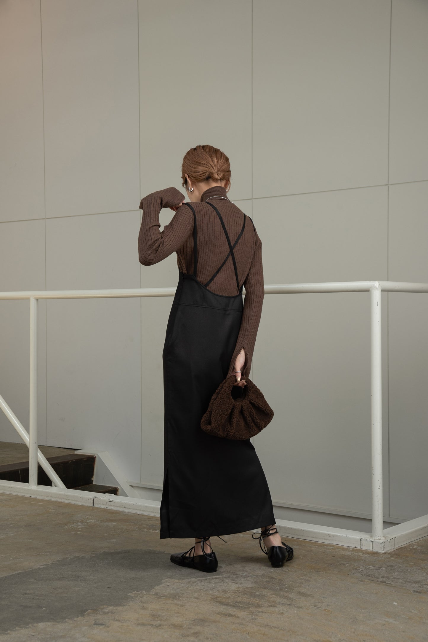 double strap twill skirt