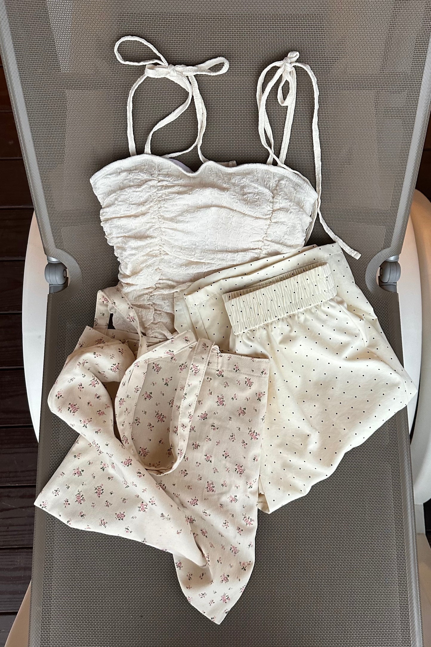 gather wrinkle ribbon swimwear