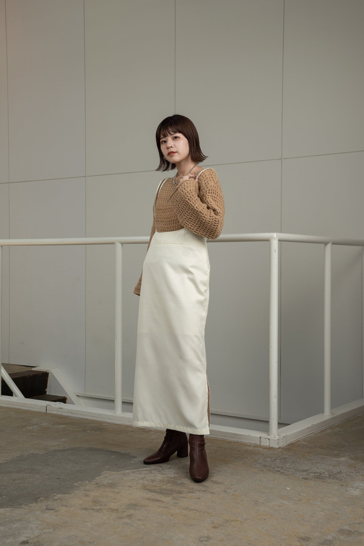 double strap twill skirt