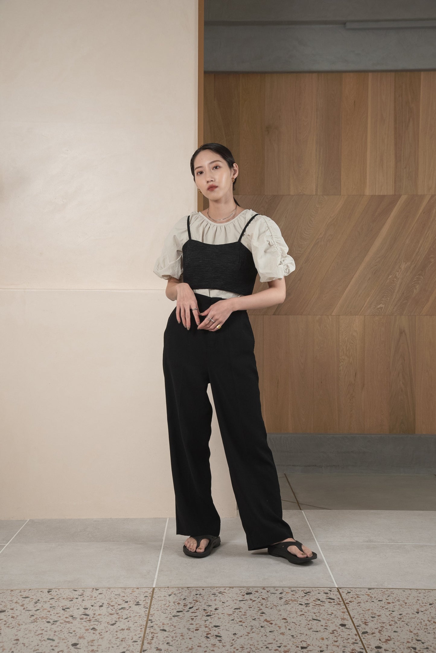 raglan sleeve gather blouse