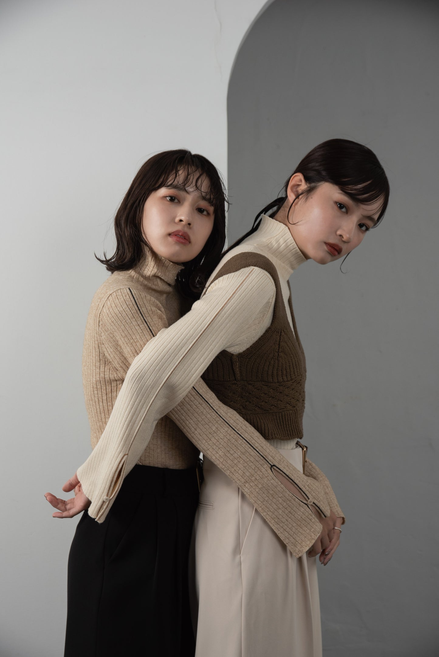 smart piping compact rib knit