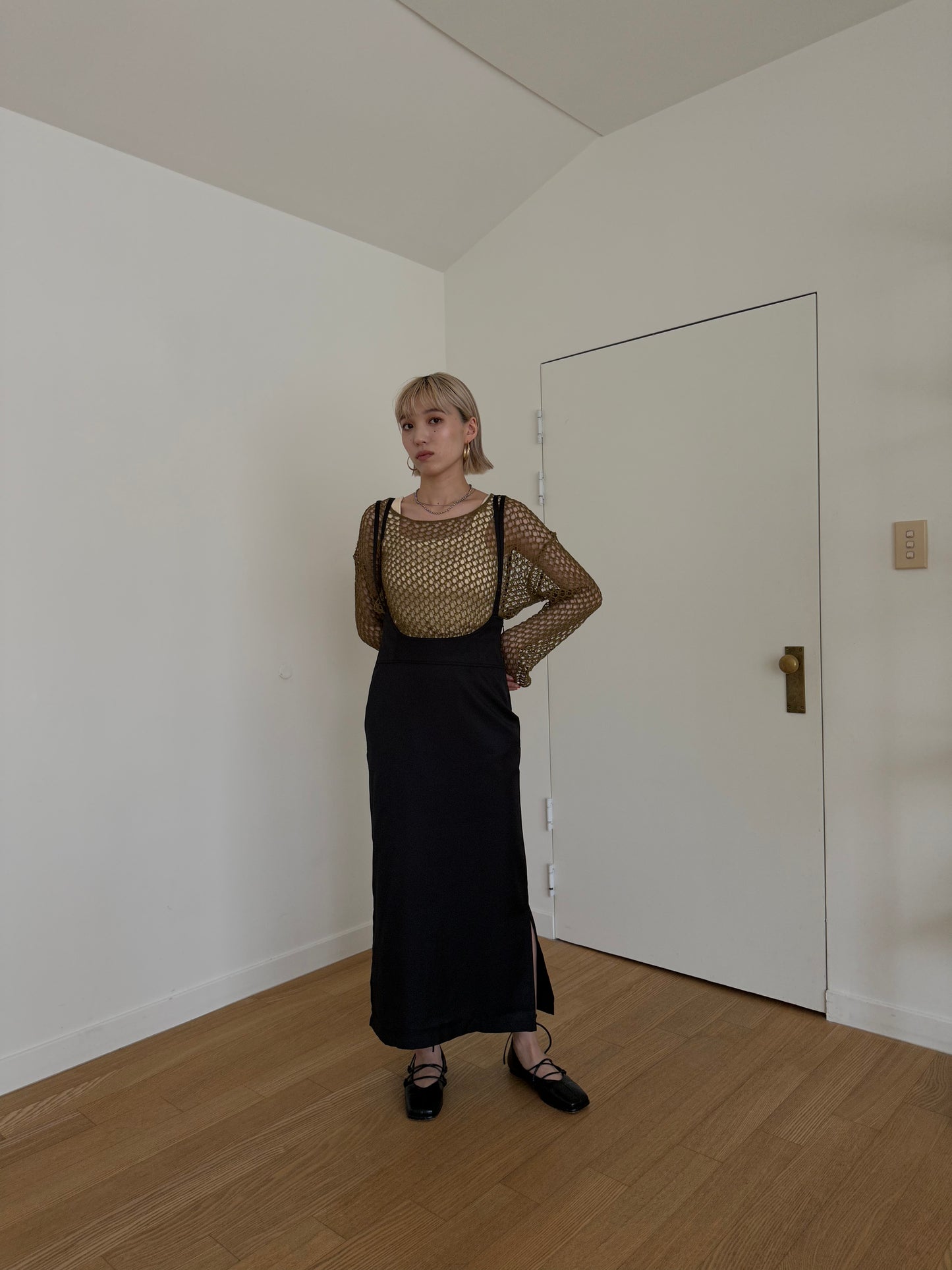 double strap twill skirt