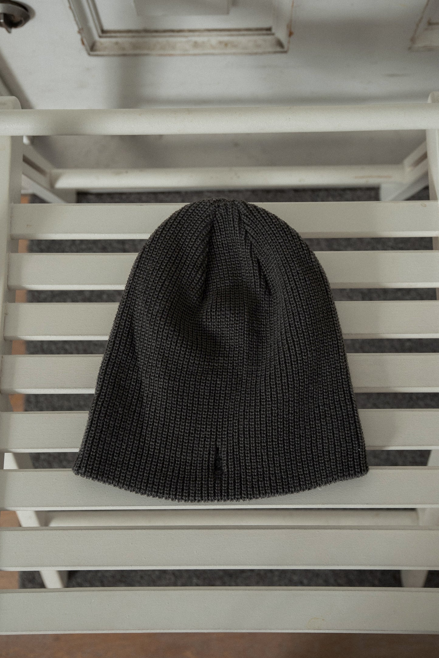 simple rib embroidery logo knit cap