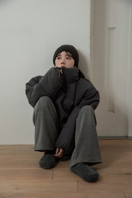 simple rib embroidery logo knit cap