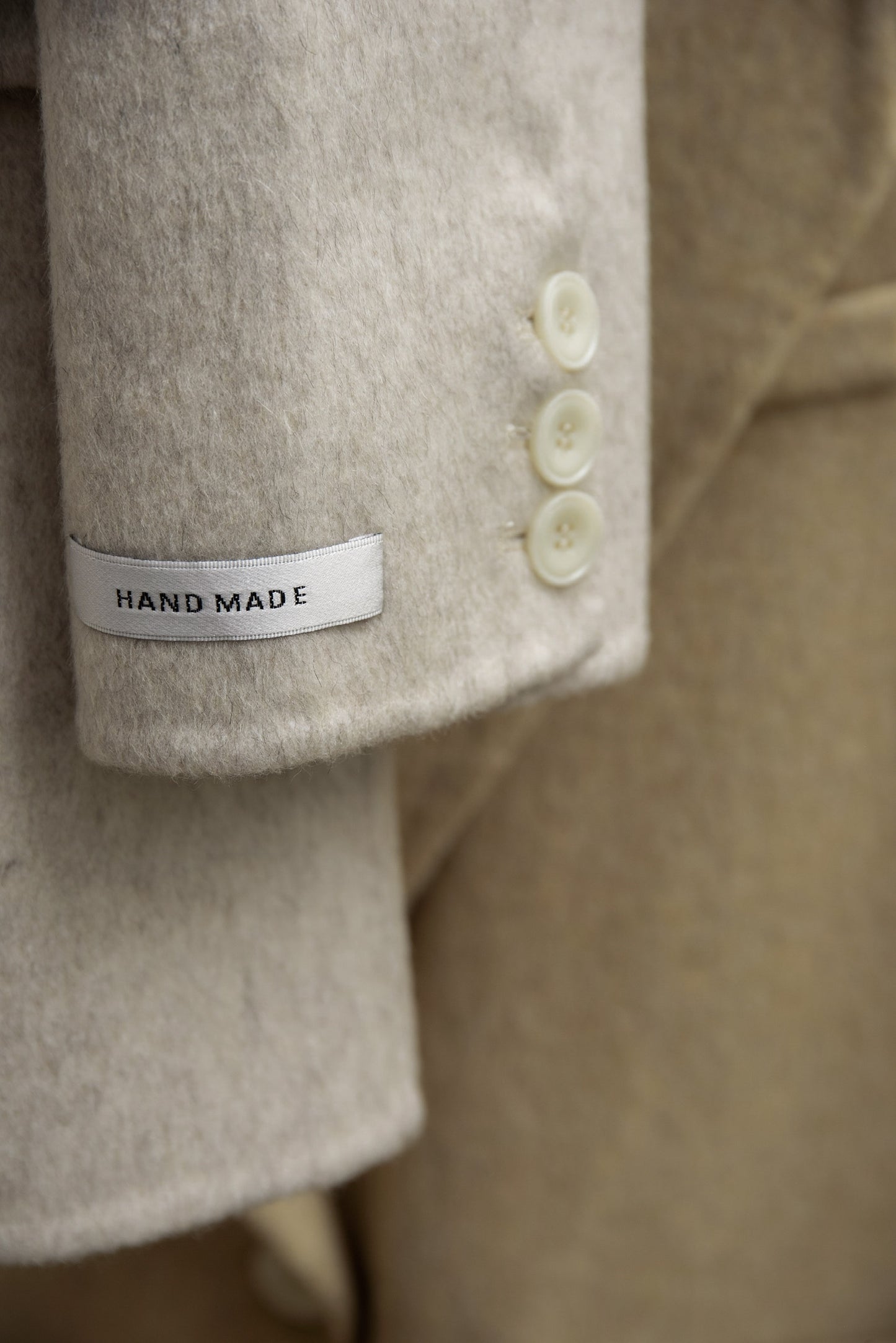 handmade trapezoid collar jacket coat
