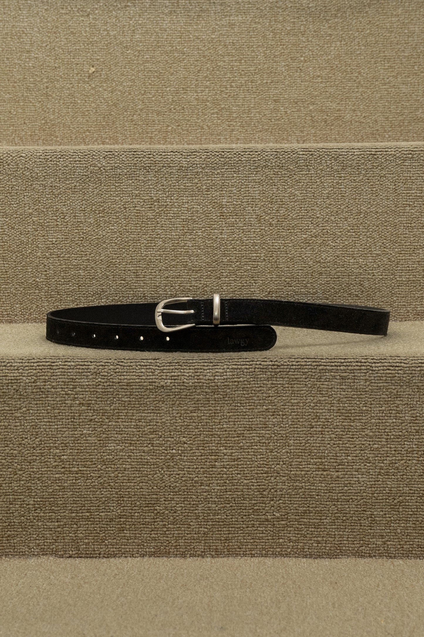 brushed simple buckle square belt