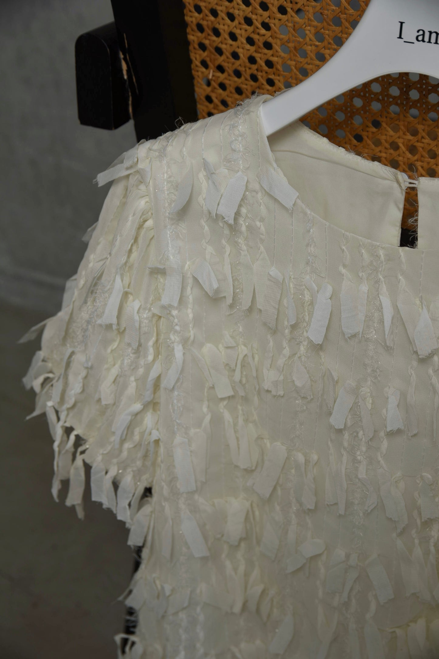 sheer tape fringe tops