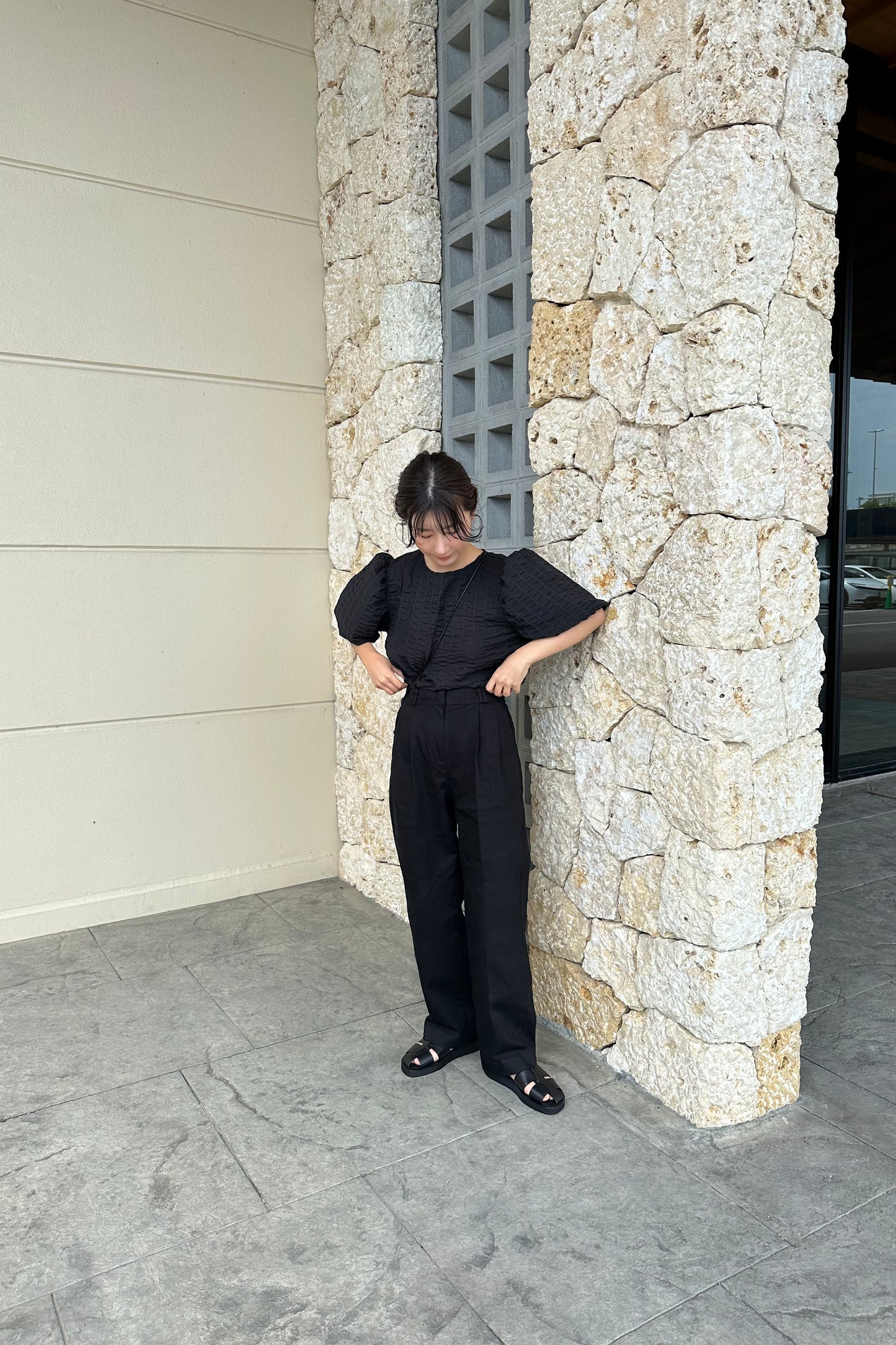 basic tuck straight pants