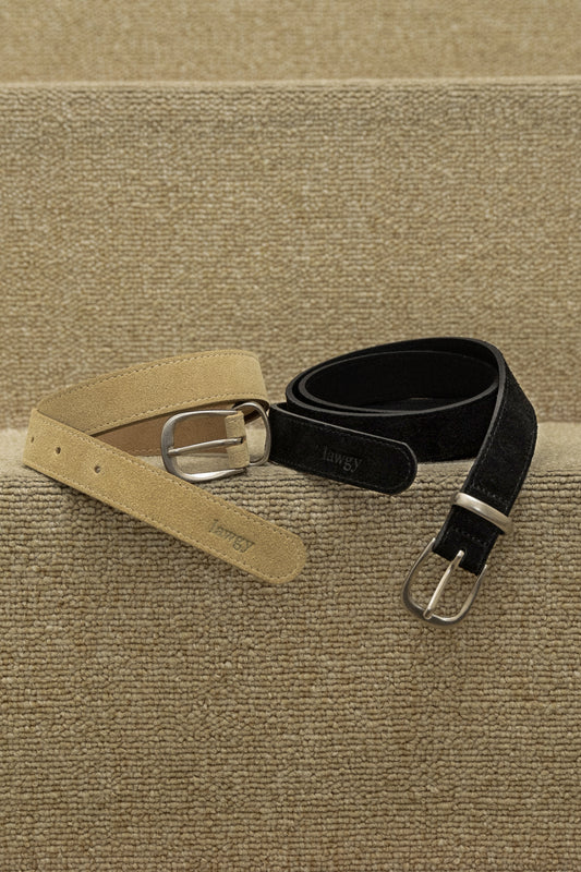 brushed simple buckle square belt