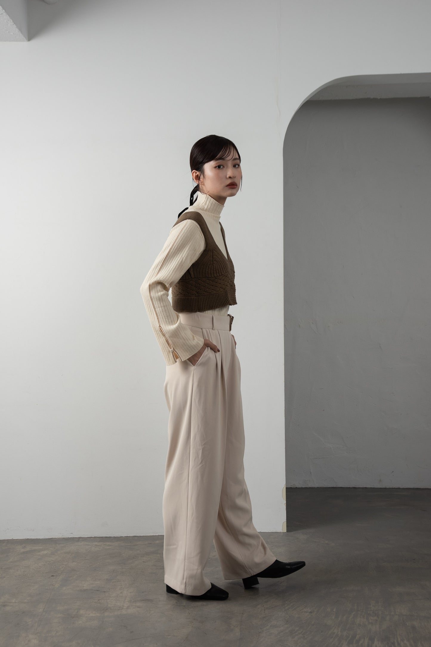 smart piping compact rib knit