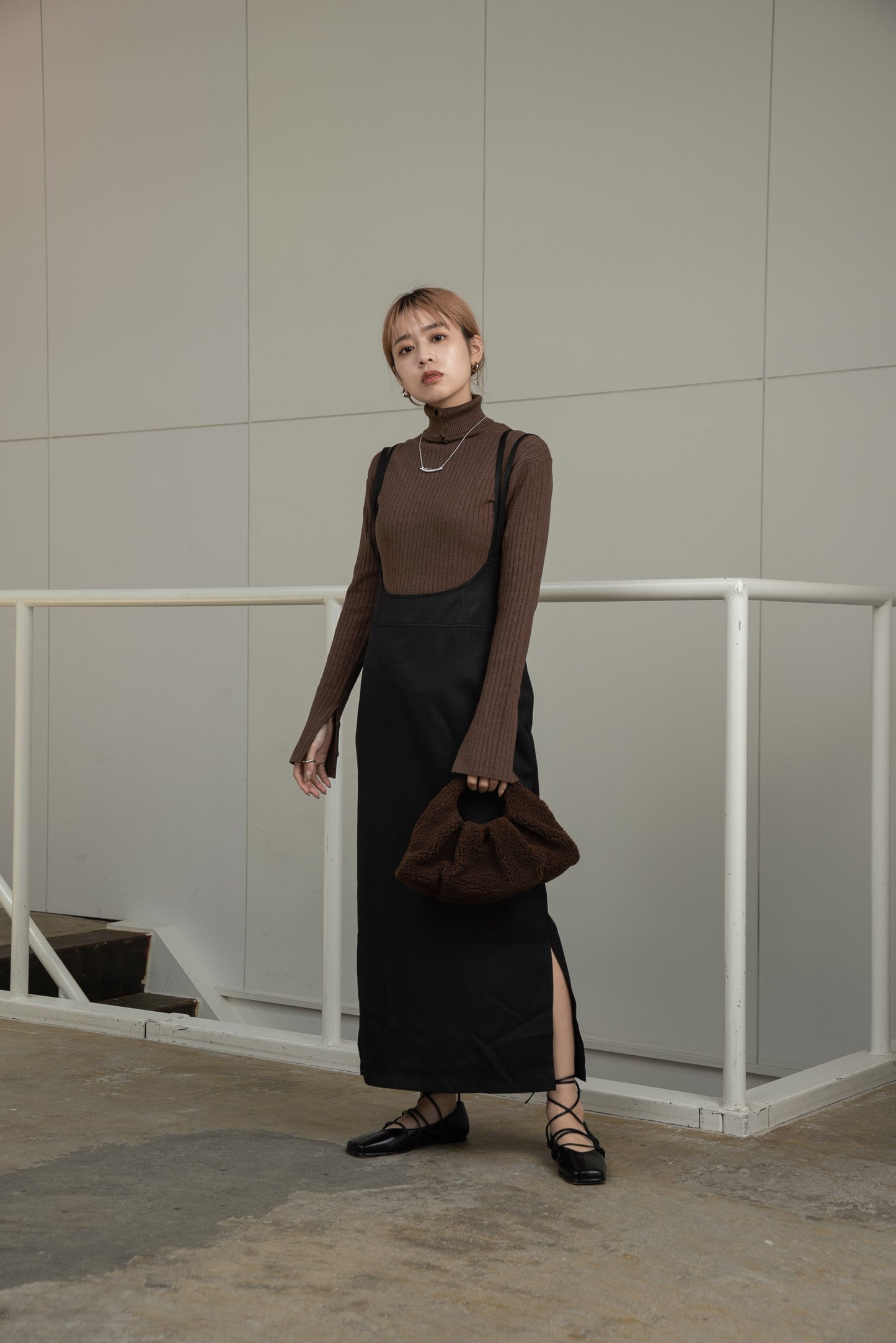 double strap twill skirt