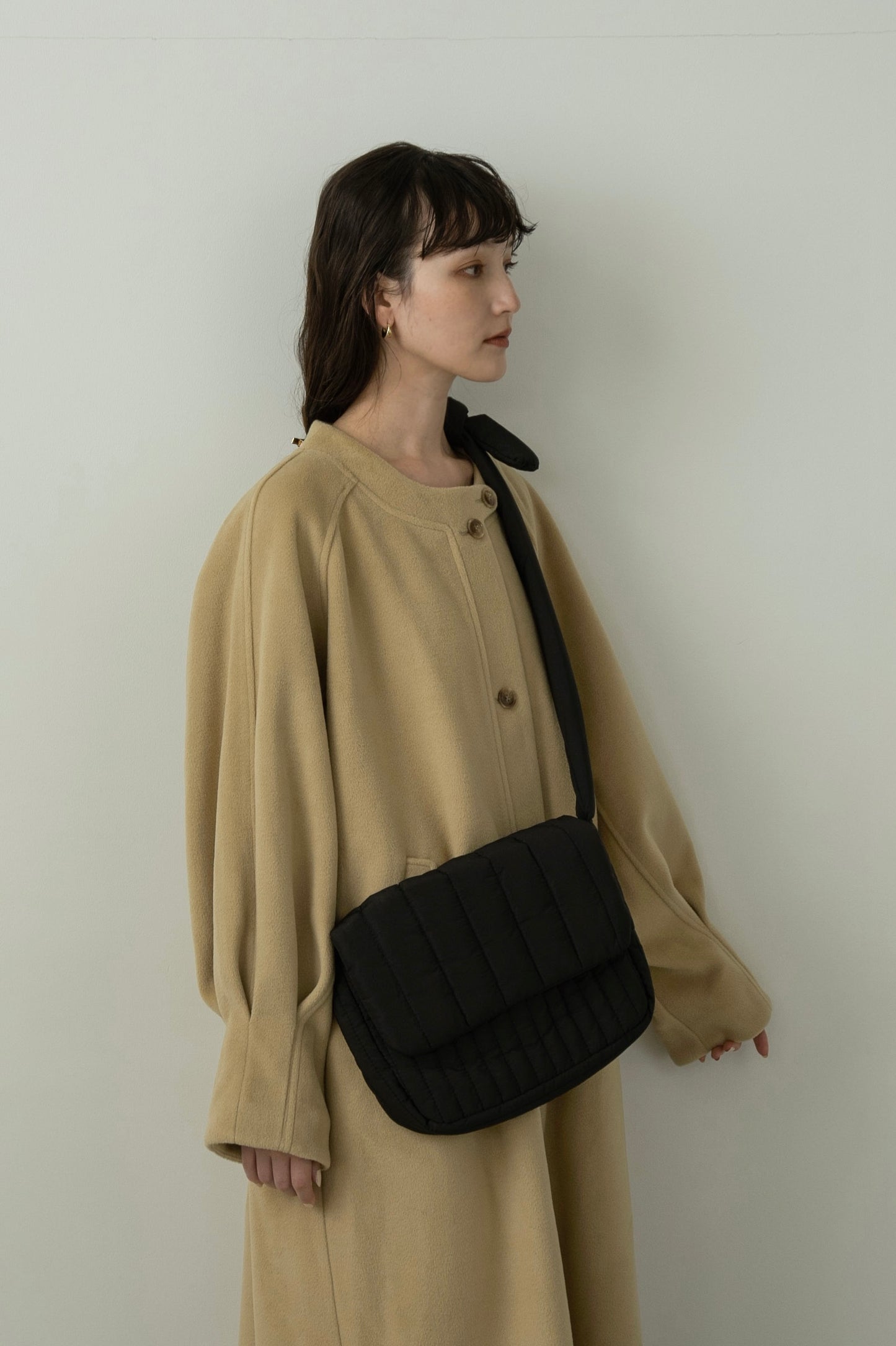 raglan sleeve tuck coat