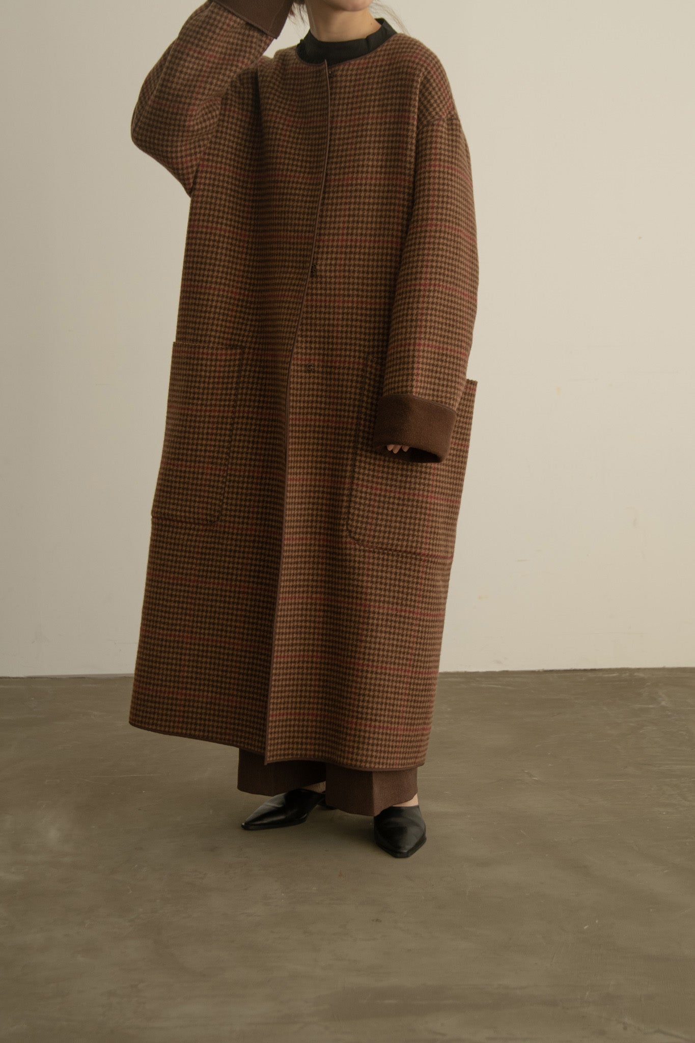 reversible wool long coat
